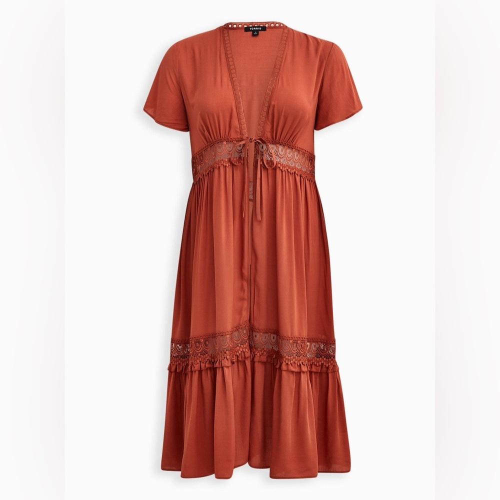 Torrid rust colored boho duster